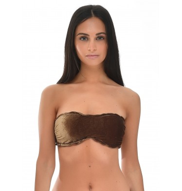 Velvet Bronze Band Bra with...